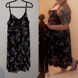 Torrid black and floral size 3X dress
